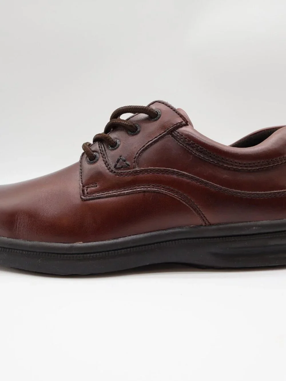 Hush Puppies Glen Casual Shoes Mens 10 Dark Brown Leather Oxford ZeroG Comfort